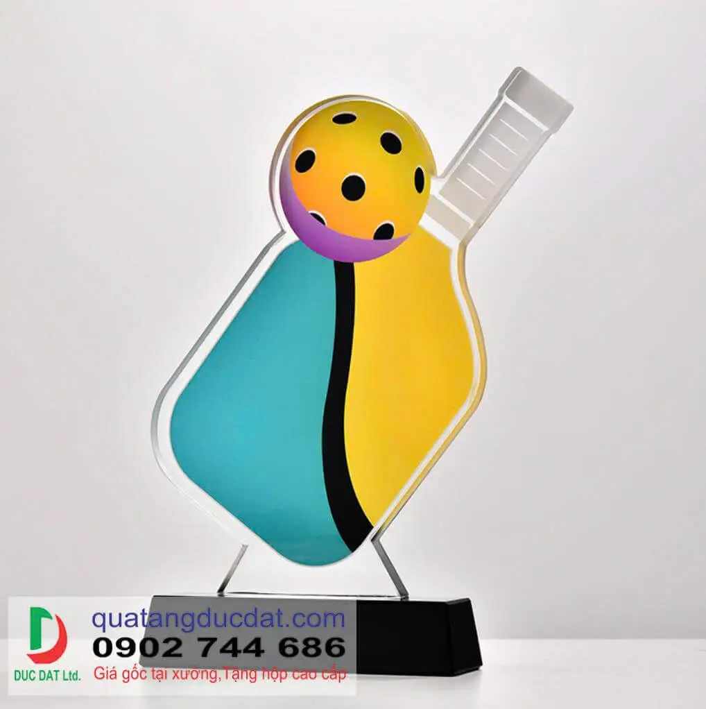 Cúp Pickleball 17 pha lê cao cấp khắc logo theo yêu cầu