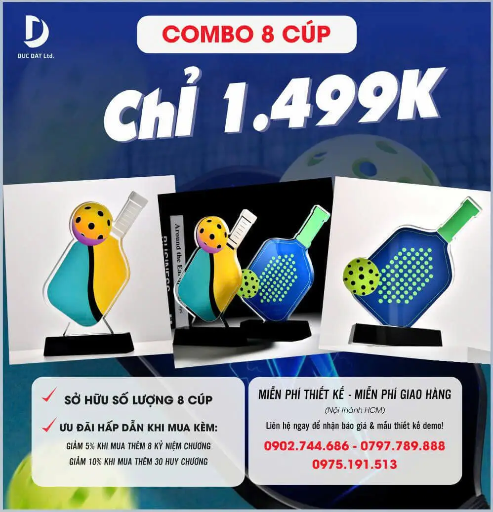 Ưu đãi khi đặt cúp pickleball số lượng lớn tại Đức Đạt
